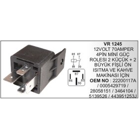 Resim parcafix Mini Role 12V 80A Guclu Fan Rolesi Universal 504628886 Uyumlu 