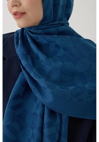 Resim Valentino Orlandi Logo Serisi Monogram Şal - 06244 İndigo 
