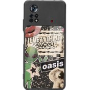 Resim Poco X4 Pro Retro Sticker Tasarımlı Glossy Telefon Kılıfı 