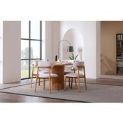 Resim Terra 90x90 Sabit Ahşap Masa Yemek Odası Takımı, Mutfak Takımı 4 Adet Sandalye Açık Kahverengi 