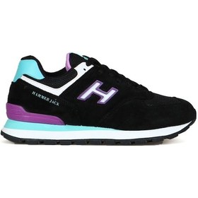 Resim Hammer Jack Hakiki Deri Siyah-Lila Kadın Spor Ayakkabı - 545252147 