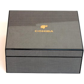 Resim Cohiba Karbon Nokta Desenli Humidor Puro Kutusu 