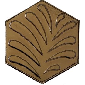 Resim Armada Çini 15x17 Cm Yaprak BronzAltıgen Seramik 