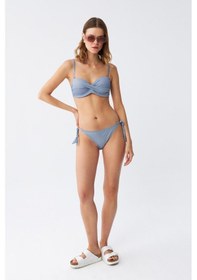 Resim Akbeniz Kadın Straplez Mavi Bikini Takımı 