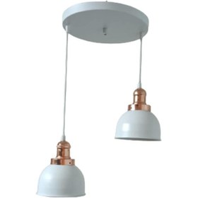 Resim Dylight Retro Metal Beyaz 2 Li Bakır Duylu Dekoratif Rustik Sarkı (537175140) 