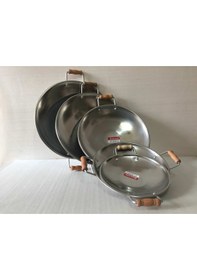 Resim Kavurma Sacı - No:6 - 45 CM - Krom Çelik - Ahşap Kulplu 