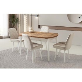 Resim Mobilgen Diş Budak 140+35 Kelebek Kaşıklık Açılabilir Masa Ceviz 