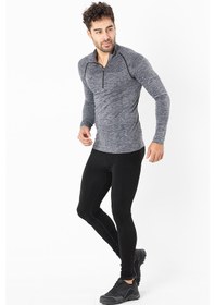 Resim Miofit Erkek Ultimate Fermuar Yakalı Uzun Kollu Dikişsiz Spor Tiş 