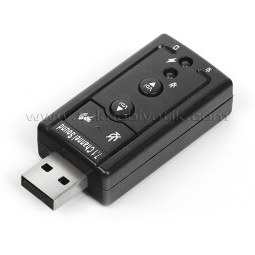 Resim TX Stereo 7.1 Kulaklık + Mikrofon Girişli, Kısa Yol Tuşlu USB Ses Kartı (TXACUSC72) 