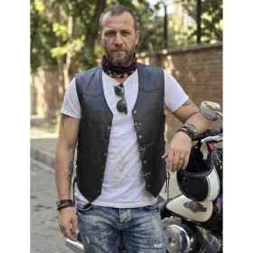 Resim ArdaStilDeri Hakiki Jumbo Deri Motorcu Chopper Yelek 