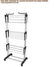 Resim Perilla Tiga 3 Katlı Tekerlekli Çamaşır Kurutmalığı 