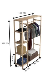 Resim Genel Markalar Pena Raflı Ahşap Açık Gardırop 