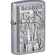 Resim Zippo 207 Saloon Skull Emblem Çakmak 