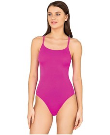 Resim Endeep Kadın İnce Askılı Çapraz Sırt Detaylı Basic Pembe Mayo Pembe 