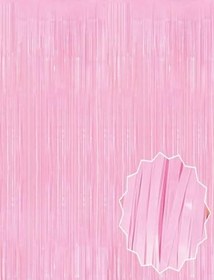 Resim Soft Pembe Püsküllü Kapı Perdesi 