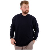 Resim Mode Xl Büyük Beden Erkek Bisiklet Yaka Basic Sweatshirt U24174 Lacivert Lacivert 