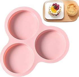 Resim FokCalgary Hava Fritöz Yumurta Kalıbı - 3 Kavite Silikon Hava Fritöz Yumurta Pan Yuvarlak Kek Kalıbı - Hamburger Bun Pan Pişirme için Yıkanabilir Silikon Kek Kalıpları, Bulaşık Makinesinde Yıkanabilir 