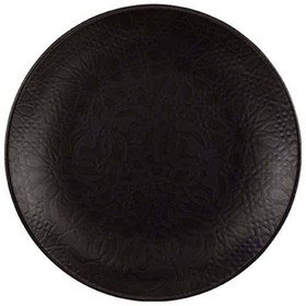 Resim Güral Porselen Matt Bone Siyah Servis Tabağı 25 CM 