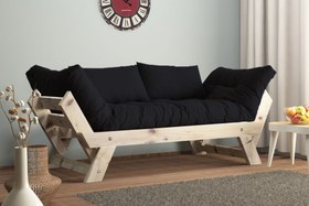 Resim WOODESK ADALAR MASİF AHŞAP KANEPE, NATURAL-SİYAH RENK 