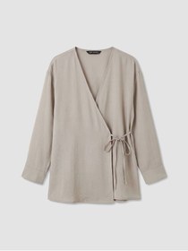 Resim LC Waikiki LCW Modest Kruvaze Yaka Dokulu Modal Karışımlı Kadın Kimono 