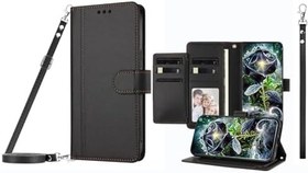 Resim JZ Xiaomi Poco X8 Pro Max için 9 Kart Yuvalı ve Fotoğraf Pencereli Cüzdan Kılıf, Birinci Sınıf Deri Kapaklı Kılıf, Kickstand Çapraz Askılı Telefon Cüzdanı ve Ayarlanabilir Kordon ve Bileklik - Siyah 