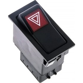 Resim Allestock Universal Sinyal Flaşör Düğmesi Anahtarı 6 Pin Rocker Switch - Ampullü 24V 