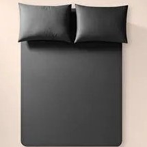 Resim %100 Pamuk Percale Lastikli Çarşaf 100x200 Cm Antrasit - Pure Serisi 