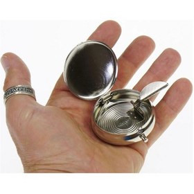 Resim Attariye Mini Cep Küllüğü Taşınabilir Küllük Kapaklı Sigara Tutacaklı Kül Tablası Metal Katlanabilir 