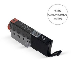 Resim Canon PGI 551 Si̇yah Kartuş Orijinal - Bitmeyen Kartuş Sistemine Uyumlu Delinmiş Şekilde 