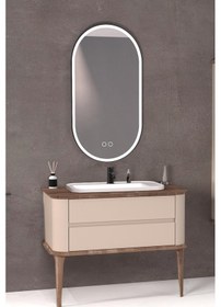 Resim Pier 100 Cm Beyaz Lavabolu Banyo Dolabi Ayakli - Vizon / Kayin Çok Renkli 
