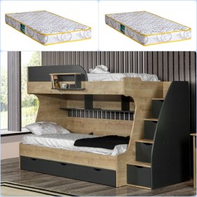 Resim Setay Truva Çekmeceli Ranza + 2 Comfort Yatak 