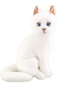 Resim Tuncel Store Animals Of The World Oturan Kedi Peluş Oyuncak, Beyaz, 22Cm 