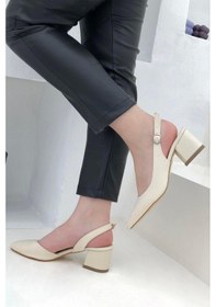 Resim Ayakcenter 24-590 Krem-cilt Ayışığı 6cm Topuklu Kadın Ayakkabı 001 