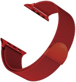 Resim Microsonic Apple Watch Ultra 2 için Kordon Luxe Metal Twist Koyu Kırmızı [Watch Ultra 2 ile Uyumlu Kordon - Kırmızı] 