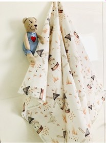 Resim Pamuk Duck Müslin Örtü Battaniye 110 X 110 Cm Hardal Çok Renkli 