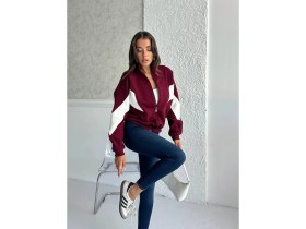 Resim Zeynep Öykü Style Kadın3 Iplik Içi Şardonlu Garnili Oversize Kalıp Hırka Eşofman Üstü Sweatshirt 