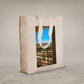 Resim Knitted Handle Canvas Bag - 1 
