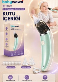 Resim babywawa BR-8820 0-12 Yaş Şarjlı Bebek Burun Aspiratörü - 5 Kademe Güçlü Vakum 