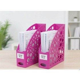 Resim Halka Detaylı Pembe Evrak Rafı 2 Adet 