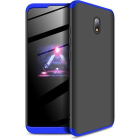 Resim Microsonic Xiaomi Redmi 8A Kılıf Double Dip 360 Protective Siyah Mavi 