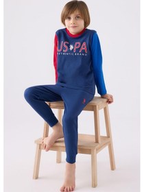 Resim U.s. Polo Assn. 1919 Authentic Brand Erkek Çocuk Uzun Kol Pijama Takım İndigo 