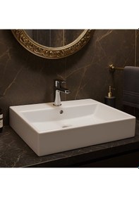 Resim Turavit Vega Dikdötgen Beyaz Delikli Lavabo 80x45 Cm Vg0080 Diğer 