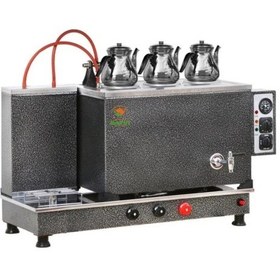 Resim 3 Demlikli Çay Kazanı Gri Boyalı Elk+tüplü A++ Safir Çay Kazanlar 