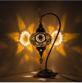 Resim Dekoratif Mozaik Lamba Osmanlı El Yapımı Abajur Hediyelik Gece Lambası 