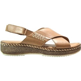 Resim Beety 09.155 Hakiki Deri Taba Anatomik Ped Taban Kadın Sandalet Taba 