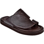 Resim KARAYEL Hakiki Deri Parmak Arası Erkek Terlik PLM-K001 KAHVE 