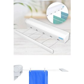 Resim Gampus Pratik ve Portatif 4 Ipli Çamaşır Kurutma Askısı, Beyaz Renk, Hafif ve Kullanışlı 