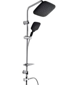 Resim Vilas Trend Siyah Kromlu Fonksiyonlu Sarı Prinç Boru Duş Seti Krom - Altın 