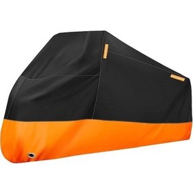 Resim Gajeena M Siyah Üst Turuncu Alt Motosiklet Kılıfı - Yağmur Ve Güneş Koruyucu, Dış Mekan Koruması, 220x95x110 Cm Turuncu - Siyah 