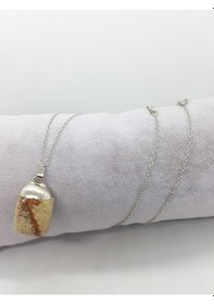 Resim Sertifikalı Jasper Taşı Doğal Taş Kolye Çok REnkli 